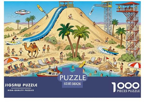 Wasserpark Desert Oasis Hölzerne Puzzles Wasserfest 1000 Teile DIY- Puzzle Für Erwachsene Unmöglich Herausfordernde Puzzlespiele