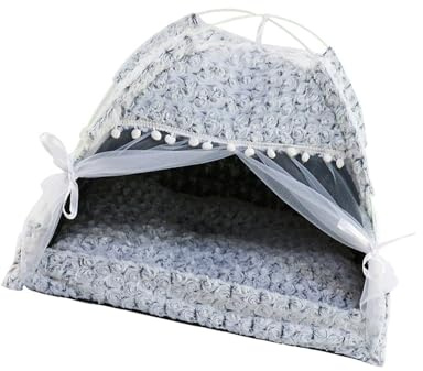 HDOYTXXM Tenda per Cani in Peluche, Tenda per Gattini, con Cuscino Rimovibile, Tenda Teepee Comoda e Calda per Uso Interno