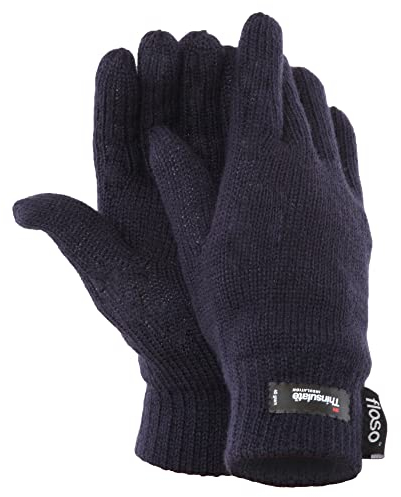 Floso® Damen Thinsulate Strickhandschuhe/Thermohandschuhe (Einheitsgröße) (Marineblau)