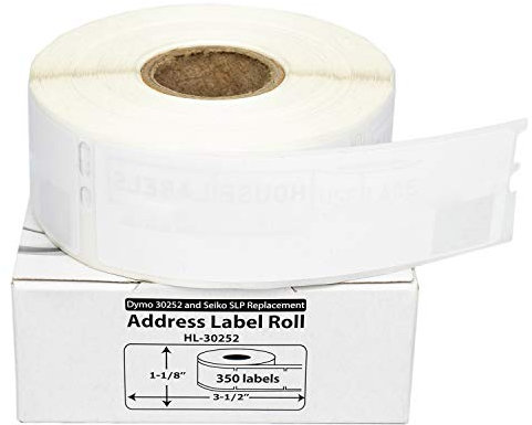 HOUSELABELS Kompatible Dymo 30252 Adress-Etiketten (2,8 x 8,9 cm), kompatibel mit Rollo, Dymo LW Druckern, 12 Rollen/350 Etiketten pro Rolle