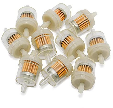 10x Benzinfilter Kraftstofffilter Maxtuned, Universal Motorrad Benzin Filter, Schnellkraftstofffilter für 6mm Motorrad, Roller, Generator, Motorrad, Rasenmäher, Auto