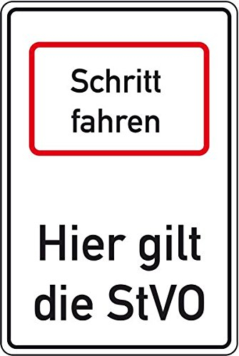 LEMAX® Hinweisschild Schritt fahren-Hier gilt die StVO,Aluminium RA0,reflekt.,600x900mm