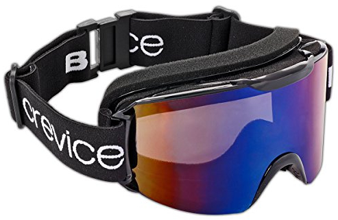 Black Crevice Skibrille im Frameless Design I Ski-Brille in verschiedenen Farben I Snowboard-Brille I bruchfeste Doppelscheibe I Anti-Fog-Beschichtung & UV 400 Schutz I größenverstellbar