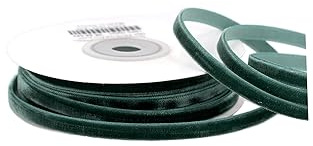 Creativery Samtband 6mm x 10m Rolle - Farbauswahl in 3/6/10/16/22/25/50mm - farbecht & waschbar - Schleifenband für Hochzeit - Geschenkband zum Verpacken Dekorieren Basteln - Dunkelgrün 593