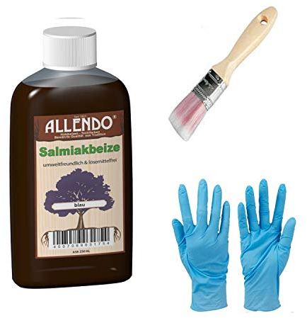 250 ml teak alt Salmiakbeize Holzton inkl. 1x Pinsel für beizen zum Auftragen von E-Com24 (250 ml teak-alt)