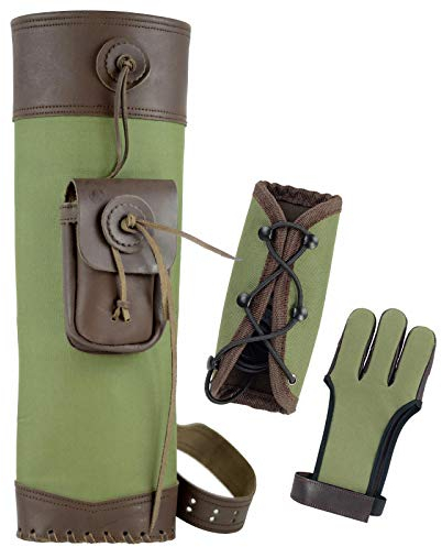 elToro Horrido Line Set - Armschutz, Rückenköcher und Handschuh (Größe S) Zubehör für Bogenschießen, Pfeil und Bogen, Bogensport