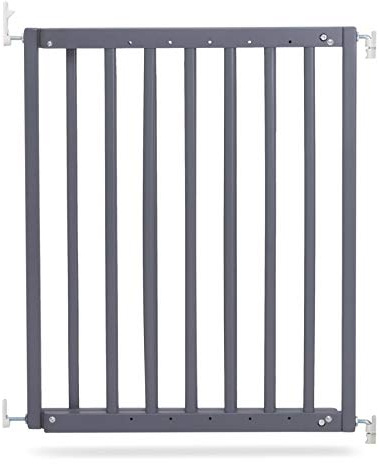 Safetots Top of The Stairs Screw Fitted Stair Gate, Grey Wooden, 63.5cm - 105.5cm, Wood Baby Gate, Screw Fit Safety Barrier, Stylish and Practical Safety Gate