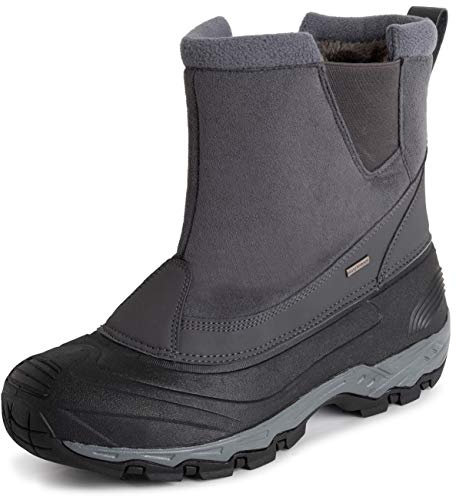 Polar Uomo Impermeabile Suola Battistrada Profondo Pelliccia Ecologica Foderato Inverno Durevole Neve Stivales - Grigio Pull - UK8/EU42 - YC0685