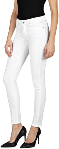 Replay Damen Jeans mit Stretch, Weiß (White 001), 30W / 30L