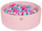 MEOWBABY Piscina de Bolas 90X30cm/200 Bolas ∅ 7Cm Piscina de Bolas Certificada para Niños Hecha en EU Rosa Claro: Menta/Azul Bebé/Rosa Claro/Rosa Pastel
