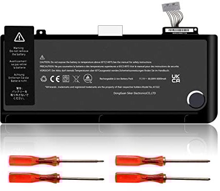 A1278 Battery Compatible with MacBook Pro 13'' A1322 A1278 (Mid 2009, Mid 2010, Early and Late 2011, Mid 2012 Version) MB990LL/A MC374LL/A MC700LL/A MD314LL/A Notebook Battery - 66.6Wh/6000mAh