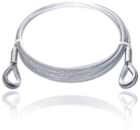 Drahtseile24 Corda in acciaio rivestita con casse, fune metallica rivestita con masticatore, cavo passante, cavo in acciaio, cavo di sicurezza, spessore: 10 mm (8 su 10), lunghezza: 5 m