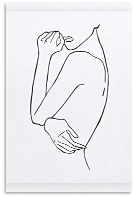 RUIQIU Abstrakte Frauenkörper-Kunstdruck, Linienzeichnung, Poster auf Leinwand, für Zimmer, ästhetische Wandkunst, Schlafzimmer-Poster, Malwände, Esszimmer-Dekoration, 20 x 30 cm