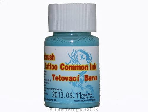 Airbrush Tatoo Farbe Fengda aqua blue 40 ml