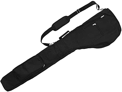 U/D Golftasche/Reisetasche für Golfschläger, mit Reißverschluss und zwei Taschen, tragbar, Schwarz