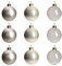 DN DECONATION Champagne Glass Christmas Ball Ornaments, 3.15” Hanging Christmas Baubles for Xmas Tree Decoration, Set of 9 Decor for Holiday, Halloween, Wedding Party Gift
