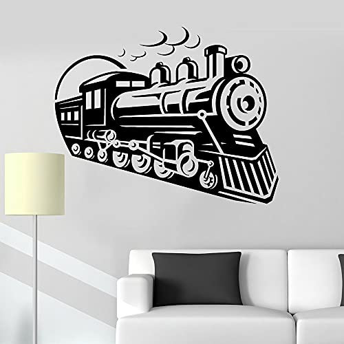 QIANGTOU Eisenbahn Wandtattoo Kinderzimmer Lokomotive Zug Für Kinderzimmer Abnehmbare Vinyl Wandaufkleber Dekoration Schule Klassenzimmer 93x75cm