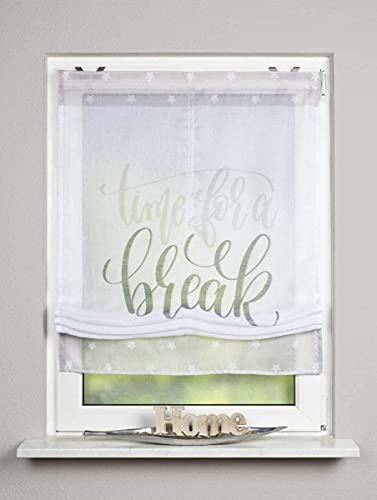 Home Wohnideen Raffrollo Bändchenrollo Raffgardine Faltrollo Sonnenschutzrollo Batistoptik 140 x 100 (HxB) cm Natur-braun- beige