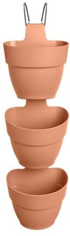 Elho Vibia Campana Forêt Vertical 21 - Planteur pour Balcon & Extérieur - Ø 20.7 x H 29.7 cm - Marron/Terre Cuite