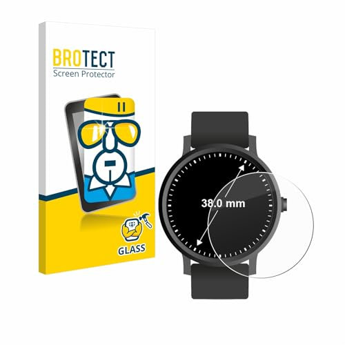 BROTECT Panzer Schutz Glas für Armbanduhren (Kreisrund, ø: 38 mm) 9H Echtglas, Glas-Displayschutz
