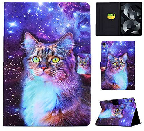 Vaitasy Custodia per iPad 2025 A16 11/ iPad 10 2022 10.9, Flip Portafolio Cover con Supporto Funzione Custodia per iPad 11 2025 - Gatto stellato
