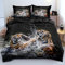 DXHOME Tiger Bettwäsche 135x200 Tiermotiv 3D Effekt Bettwäsche Schwarz Gelb Weich Komfort Mikrofaser Wendebettwäsche 2 teilig für Jungen Kinder Einzelbett mit Reißverschluss und Kissenbezug 80x80 cm