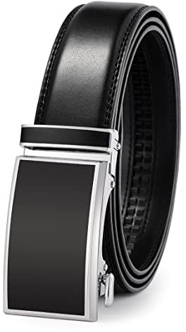 guvoosm Gürtel Herren,Leder Automatik Gürtel Für Herren Business Anzug -3,5cm Breite-2013-110-Black 138