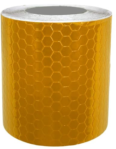 AUTOZOCO Cinta reflectante adhesiva de alta Intensidad PVC 3 metros largo x 5 cm ancho, Banda adhesiva de fibra reflectante, adhesivo protección reflectante, banda reflectaria, Naranja