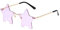 YUELUQU Vintage Mode Lustige Festival Sonnenbrillen Metall Rahmenlose Frauen Herren Punk Party Gläser (Stern-lila)