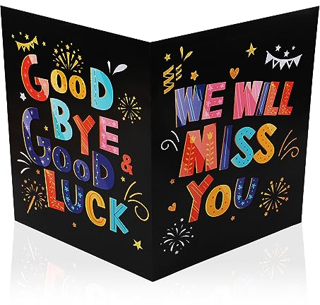 KINBOM Lustige Glückwunschkarte zum Neuen Job mit Umschlag, 28x44cm Abschiedsgeschenkkarte Praktisch Abschiedskarte zum Abschied für Kolleginnen Freundinnen und Kollegen (Bunt)