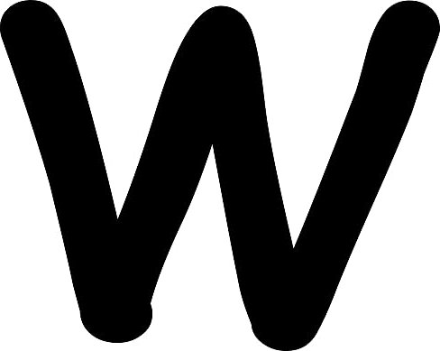 Kleckerliese Buchstaben Aufkleber 20 cm Einzel – seidenmatte Alphabet Sticker A–Z für Kinderzimmer, Wand, Tür, Möbel & Auto – selbstklebend & konturgeschnitten – W – Farbe Schwarz