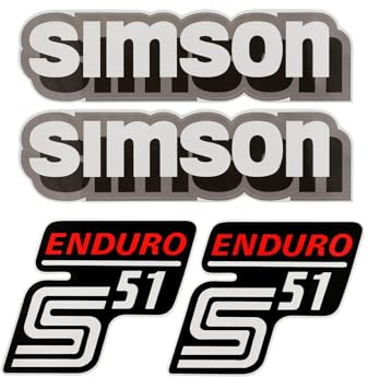Dekorsatz Weiss GRAU Simson S51 Enduro Aufkleber Set Dekor Premium DDR
