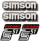 Dekorsatz Weiss GRAU Simson S51 Enduro Aufkleber Set Dekor Premium DDR