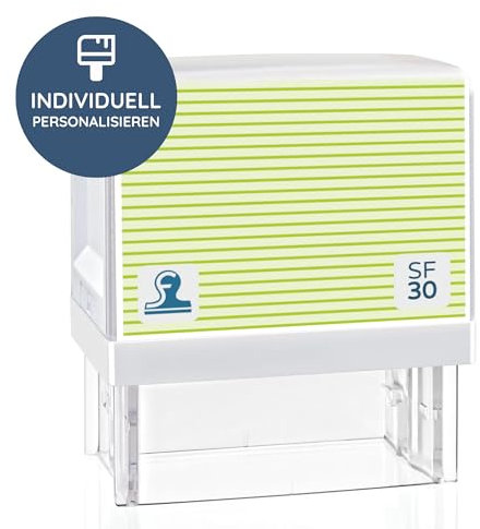 stempel-fabrik | Personalisierter Adresstempel SF30 47x18 mm (5 Zeilen) als Firmenstempel/Stempel personalisiert/Arztstempel mit Stempelkissen (Hellgrün)