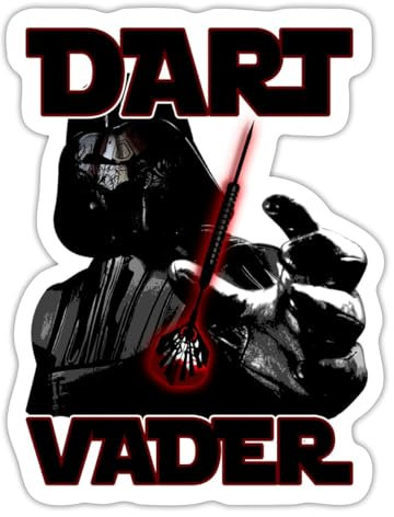 Spreadshirt Dart Vader Dartscheibe Dartspieler Geschenk Sticker Aufkleber, 10 x 10 cm, Mattweiß