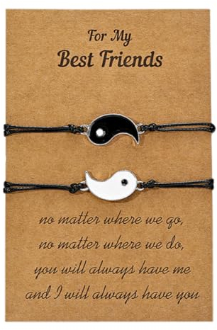 LYITZW 2 Stücke Armband, Yin Yang Verstellbare Schnur Freundschaft Bangle Pärchen, Personalisierte Armbänder für Paare und Bester Freund,Paar Armband, Mutual Matching Couple Armbänder