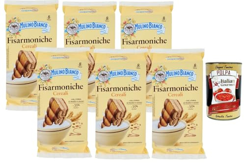 Italian Gourmet Bundle Gefüllte Cerealien Croissants 6x 264g + Italian Gourmet Polpa Gratis – Italienisches Frühstücksgebäck mit Malz-Kakao-Creme, 48 Stück, weiche Snack-Hörnchen für Frühstück, Kaffee