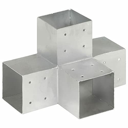 Rantry Verbinder für Pfosten in X-Form aus verzinktem Metall 101 x 101 mm, Zauntor für den Außenbereich, Gartentor, Zauntür für Cortilev