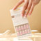 30 PCS White French Tip Press on Nails Glossy Pink False Nails Medium Fake Nails Full Cover Stick on Nails for Women and Girls Daily Wear