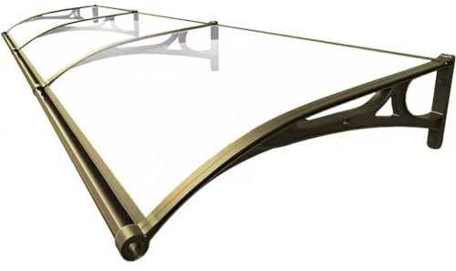 NIKSHI Vordach Für Haustür, Glas, Polycarbonat - Überdachung Haustür, Pultvordach, für Draußen Haus Balkon Garage Fenster, E-120x200cm/47