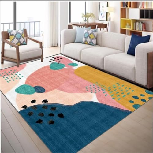 RUGMRZ Esszimmer Deko Auslegware Buntes Design Schlafzimmer Teppich Wohnzimmer Waschbar Auto Teppiche 50X80CM