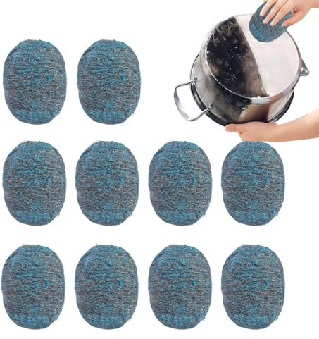 Lot De 20 Jex Avec Savon En Laine D'acier, Tampons De Savon En Laine D'acier Réutilisables Tampons À RéCurer Absorbants Pré-Savonsés Tampons Tampons Enlaine En Lainepour Le Nettoyage Ménage