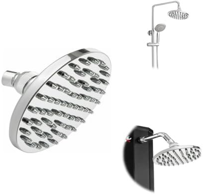 Gehanico Regendusche Duschkopf | Regenbrause Verstellbarer | Kopfbrause Rund Regendusche Duschkopf Rund Regendusche Wassersparend mit Anti Kalk Düsen Duschsystem (1 STK)