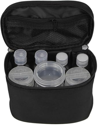 Generisch Camping-Gewürzbehälter, Gewürzbeutel für Camping, Aufbewahrungstasche für 6 Gewürzflaschen, tragbare Gewürz-Organizer-Tasche für Camping, Wandern, Picknick, Schwarz
