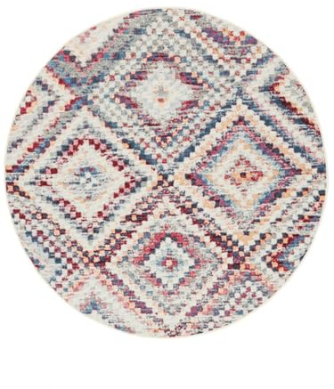 RugVista Layla In & Outdoor-Teppich, Rund, Ø 160 cm, Mehrfarbig | Moderne, Mittlerer Stapel, Nur Handwäsche, Oeko-Tex 100, UV-beständig, Patio