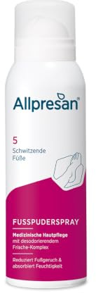 Allpresan Fuß spezial Nr. 5 Fußpuder-Spray gegen Schweißfüße - für ein trockenes Gefühl an den Füßen und in den Schuhen - mit beruhigendem Duft, 125 ml (3)