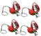 Healvian 4pcs Creative Strawberry Shape Nail Clipper Stainless Steel Toenail Clippers for Easy Nail Care Portable Keychain Design for Family and Friends