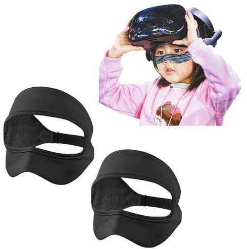 Growalleter Maske für das Quest 3/Quest 2-Headset, universell verstellbares VR-Gesichtsschutz-Schweißband für MetaQuest 3/PSVR2/PICO4, waschbar und sauber (Schwarz+Schwarz)
