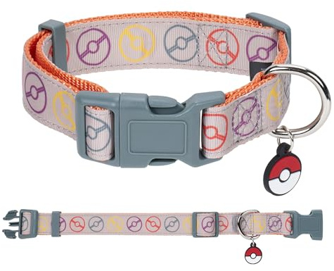 Pokémon mittelgroßes Halsband für Haustiere - JPT1334-M -Peaceful Nature Pokéball Haustier-Halsband (mittel) - Offizielles Jazwares Pets Produkt