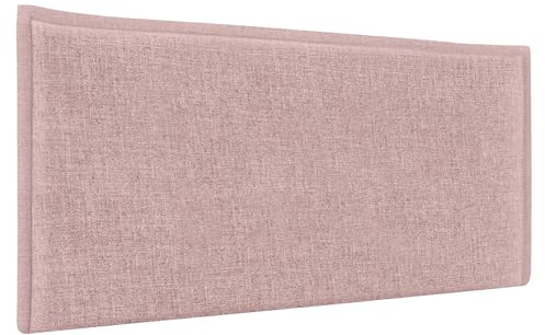 DHome - Testiera imbottita in lino naturale liscio con rifiniture, testata tapizzata, letto moderno per camera da letto, Top Trending (rosa antico, 105 cm (letti 80/90/105))